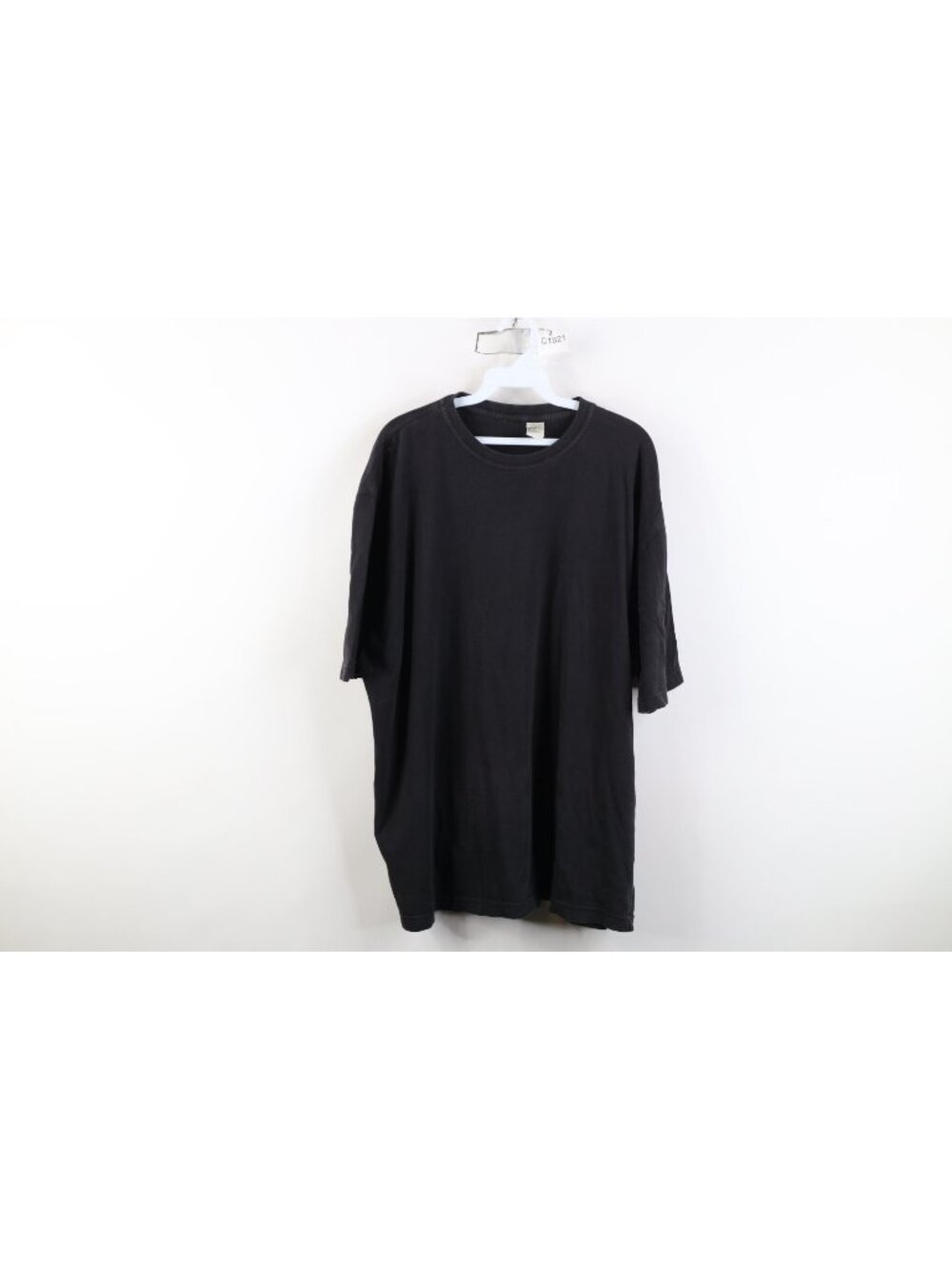 Vintage 90s Y2K Streetwear Mens XL Faded Blank Cotton Short Sleeve T-Shirt Black